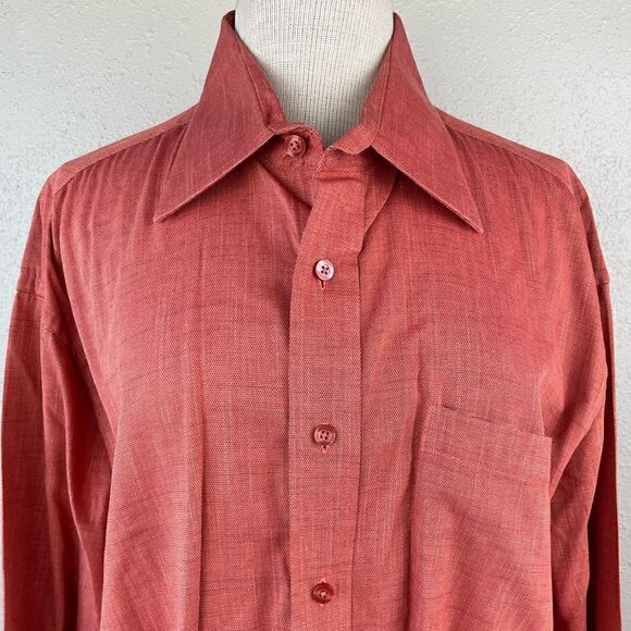 Linea Dome Chemise Burnt Orange Button Down Shirt Size XL EUC - Picture 2 of 6